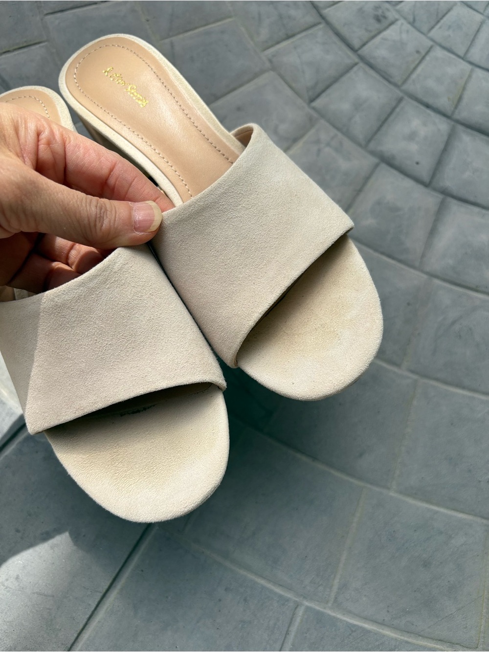 & Other Stories Beige Suede-Look Slide Mules - Picture 5 of 5